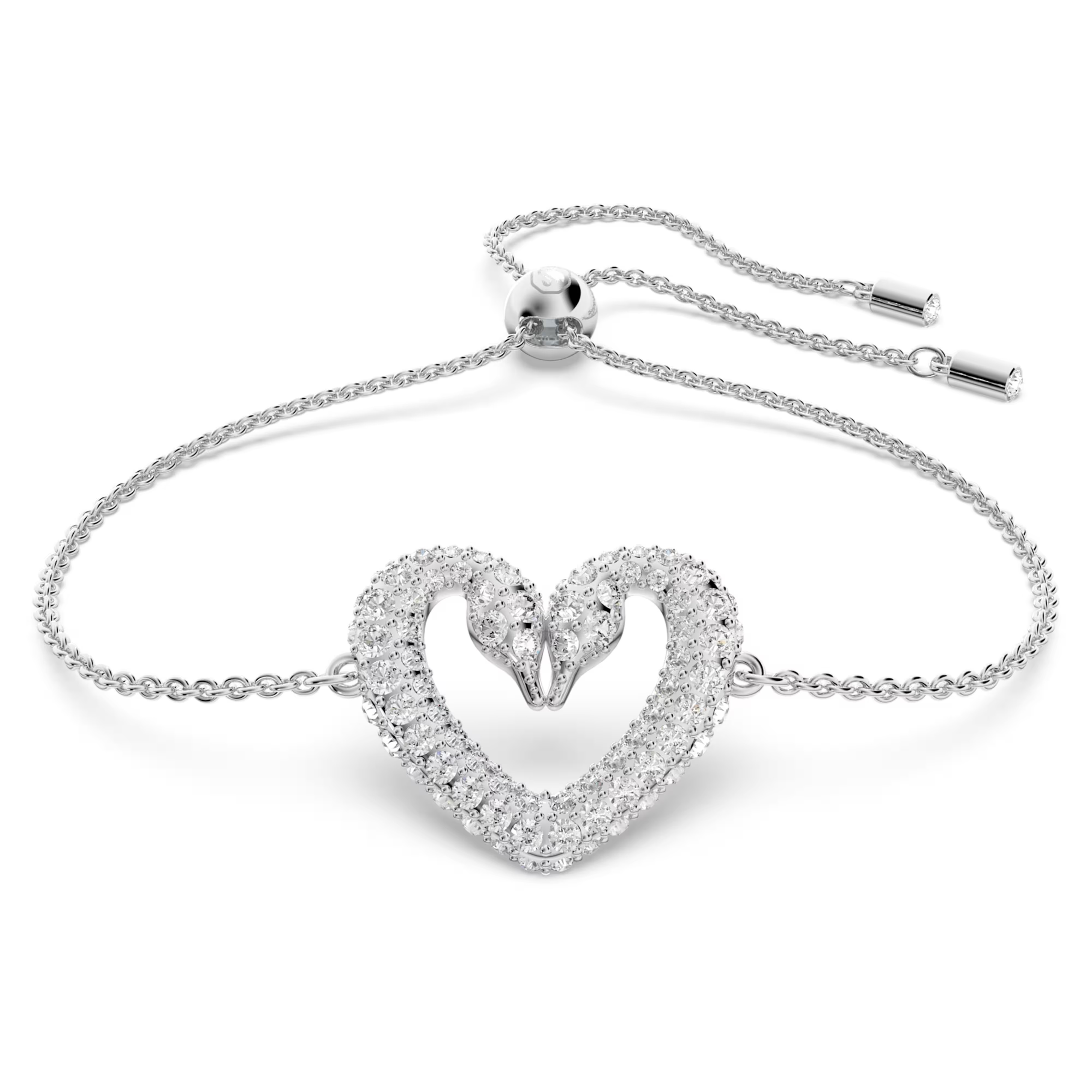 SWAROVSKI Sublima bracelet Heart, Medium, White, Rhodium plated